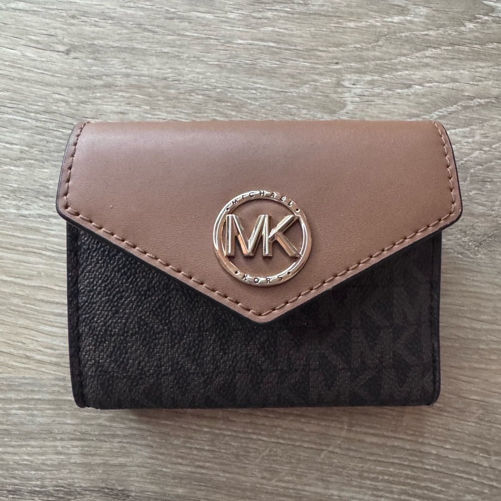 Michael Kors Brown and Black Wallet with Signature Monogram